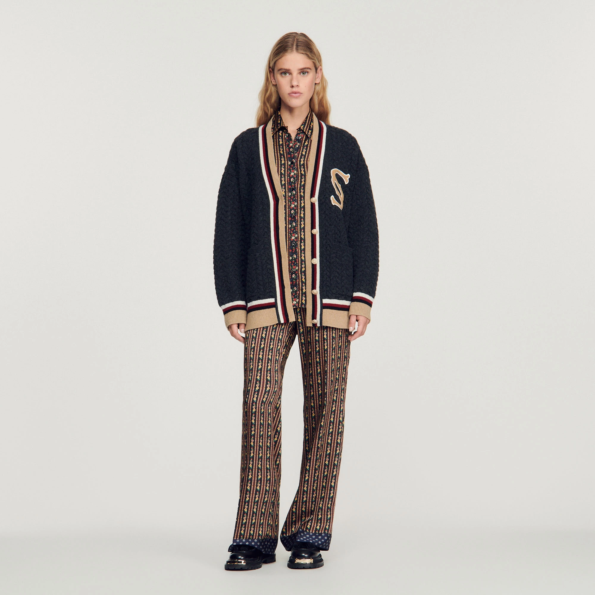 Best deal ⭐ Sandro ???? Coatigan With Double S Patch Dark Grey ???? 2 Best deal ⭐ Sandro ???? Coatigan With Double S Patch Dark Grey ???? - Image 2