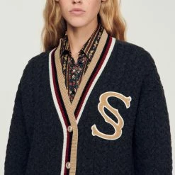 Best deal ⭐ Sandro ???? Coatigan With Double S Patch Dark Grey ???? 9 Best deal ⭐ Sandro ???? Coatigan With Double S Patch Dark Grey ???? -Sandro Shop Sandro SFPCA00697 240 V 3