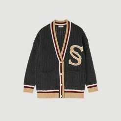 Best deal ⭐ Sandro ???? Coatigan With Double S Patch Dark Grey ???? 13 Best deal ⭐ Sandro ???? Coatigan With Double S Patch Dark Grey ???? -Sandro Shop Sandro SFPCA00697 240 V P