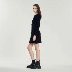 Budget ???? Sandro Cropped Velvet-effect Cardigan Black ???? 12 Budget ???? Sandro Cropped Velvet-effect Cardigan Black ???? -Sandro Shop Sandro SFPCA00722 20 V 6