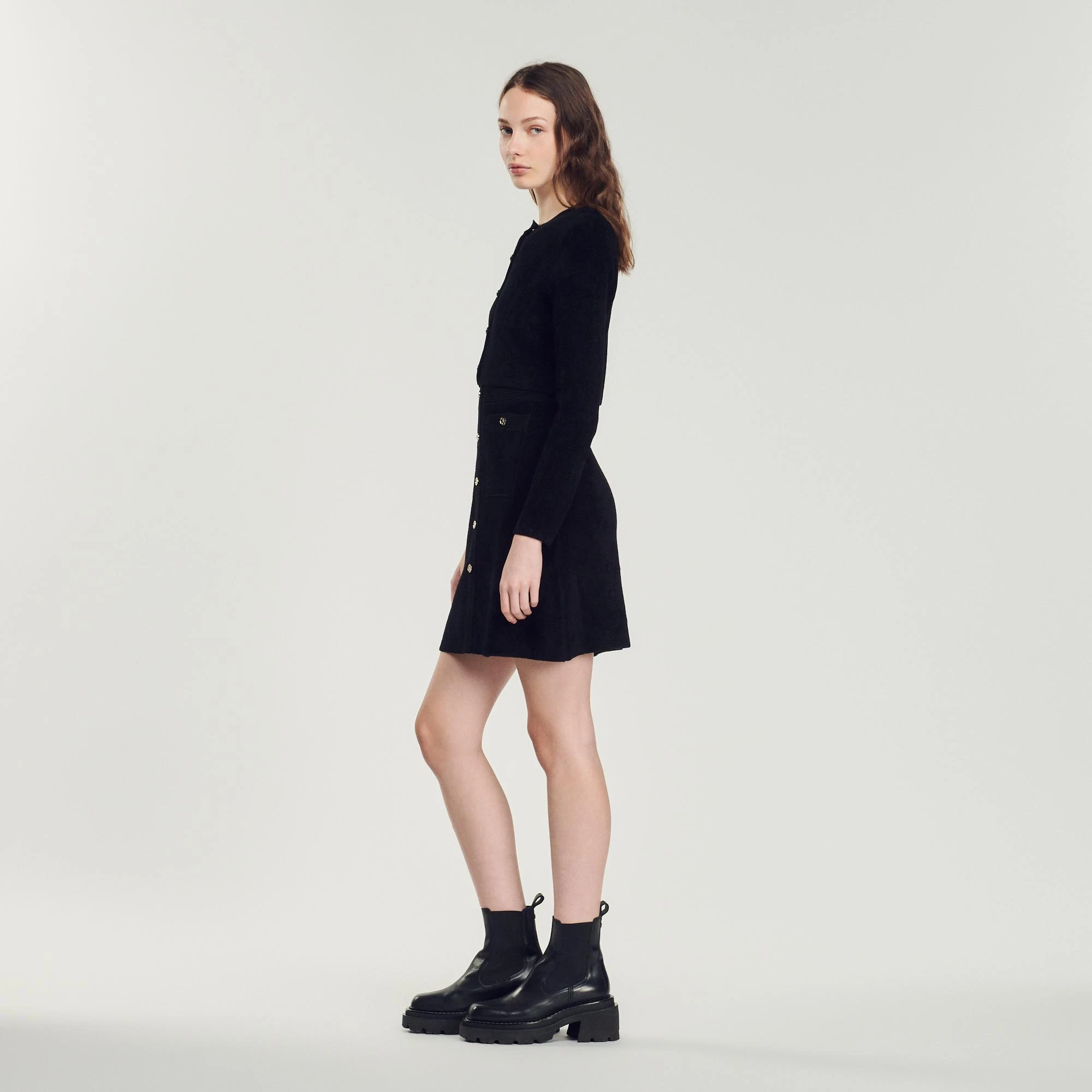 Budget ???? Sandro Cropped Velvet-effect Cardigan Black ???? 6 Budget ???? Sandro Cropped Velvet-effect Cardigan Black ???? - Image 6