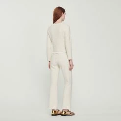 Best Sale ❤️ Sandro Tweed ???? Coatigan Ecru ???? -Sandro Shop Sandro SFPCA00733 11 V 5