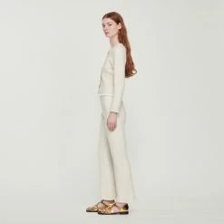 Best Sale ❤️ Sandro Tweed ???? Coatigan Ecru ???? -Sandro Shop Sandro SFPCA00733 11 V 6