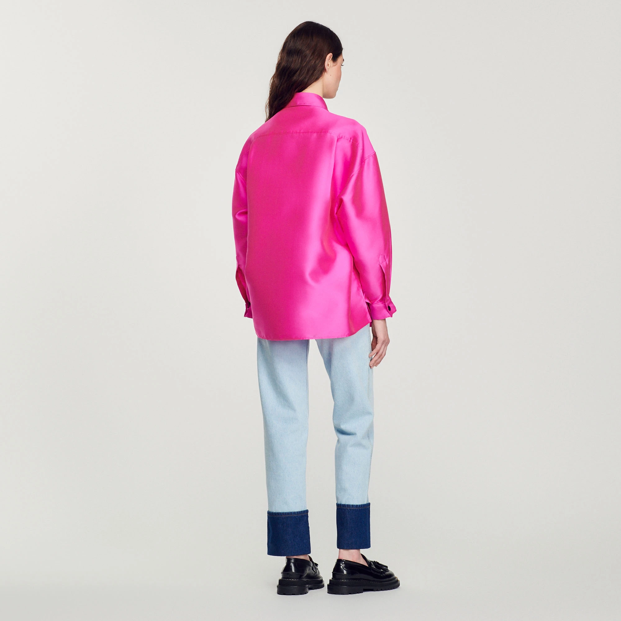 Top 10 ???? Sandro Oversized Satiny ???? Shirt Fushia ???? 5 Top 10 ???? Sandro Oversized Satiny ???? Shirt Fushia ???? - Image 5