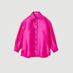 Top 10 ???? Sandro Oversized Satiny ???? Shirt Fushia ???? 13 Top 10 ???? Sandro Oversized Satiny ???? Shirt Fushia ???? -Sandro Shop Sandro SFPCM00680 F002 V P