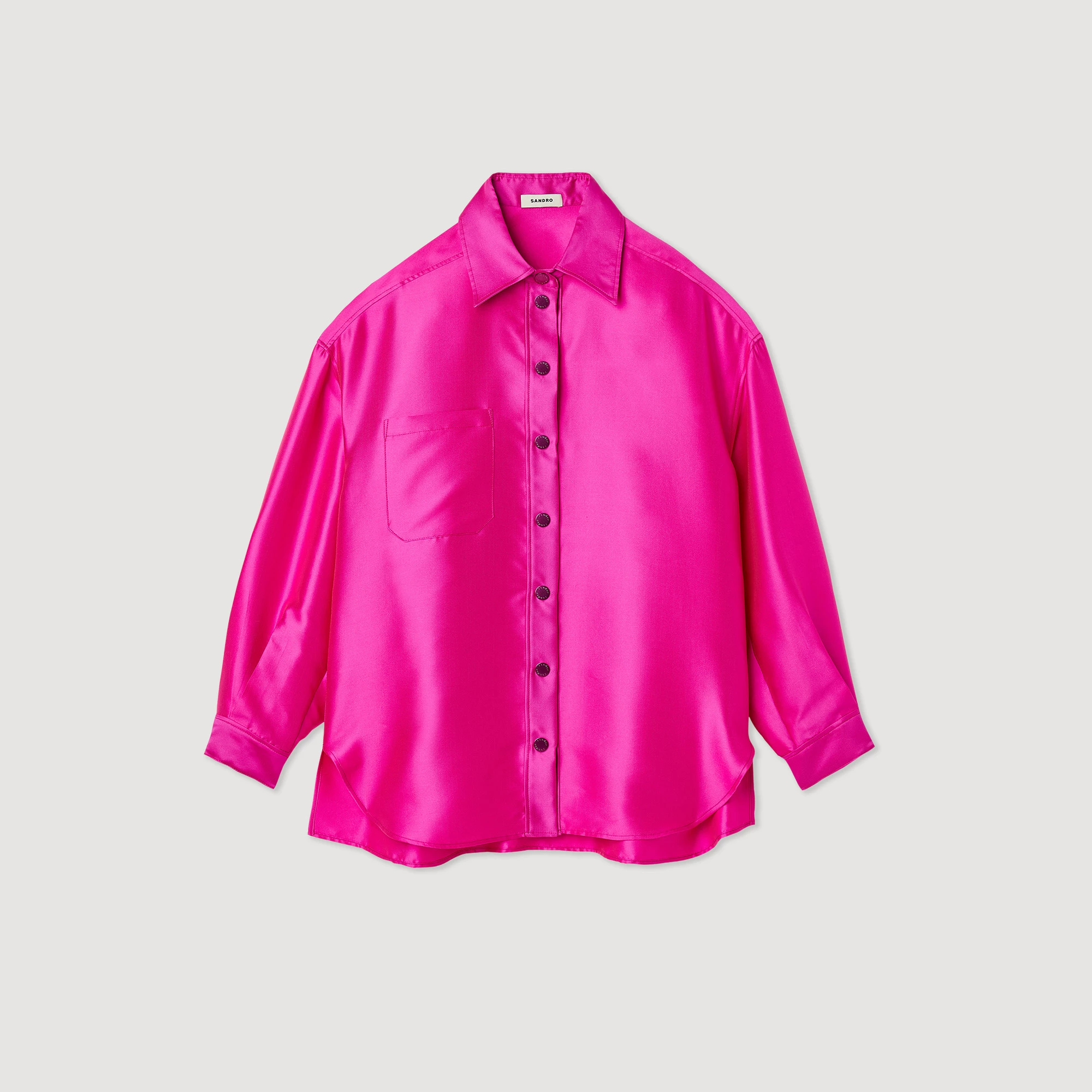 Top 10 ???? Sandro Oversized Satiny ???? Shirt Fushia ???? 7 Top 10 ???? Sandro Oversized Satiny ???? Shirt Fushia ???? - Image 7