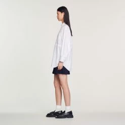 Outlet ⌛ Sandro Long Drawstring ???? Shirt White ???? -Sandro Shop Sandro SFPCM00715 10 V 6