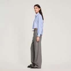 Outlet ???? Sandro Striped ???? Shirt With Rhinestones Sky Blue ???? 12 Outlet ???? Sandro Striped ???? Shirt With Rhinestones Sky Blue ???? -Sandro Shop Sandro SFPCM00725 40 V 6