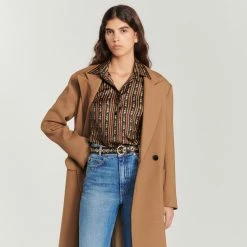 Brand new ???? Sandro Flowing ???? Shirt With Floral Striped Print Eggplant ????