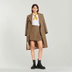 Cheap ???? Sandro Short Wraparound ???? Skirt Brown ⭐ -Sandro Shop Sandro SFPJU00749 G023 V 4