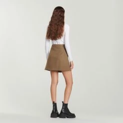 Cheap ???? Sandro Short Wraparound ???? Skirt Brown ⭐ -Sandro Shop Sandro SFPJU00749 G023 V 5
