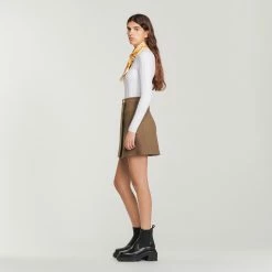 Cheap ???? Sandro Short Wraparound ???? Skirt Brown ⭐ -Sandro Shop Sandro SFPJU00749 G023 V 6