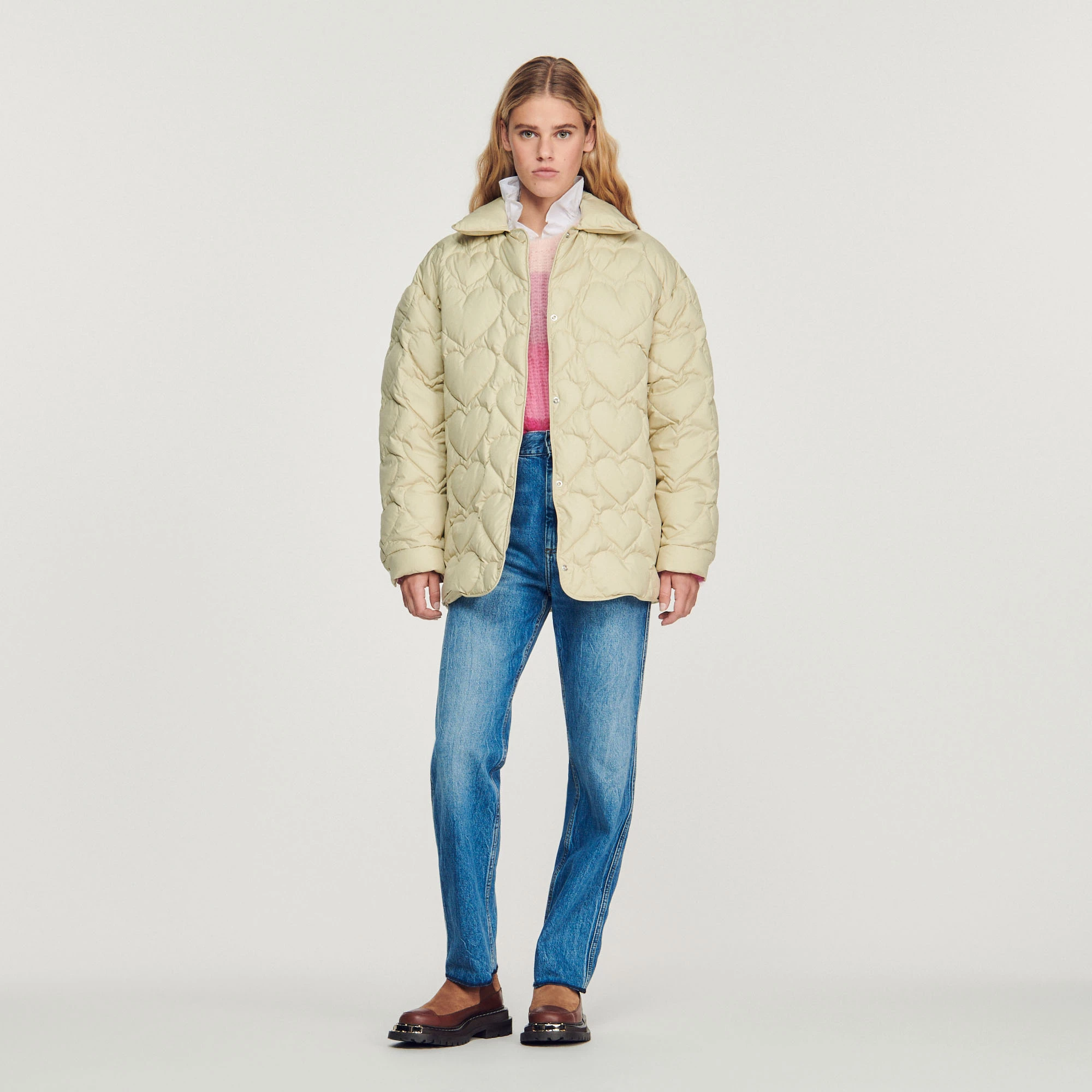 Outlet ???? Sandro Oversized Padded Jacket With Hearts Putty ???? 2 Outlet ???? Sandro Oversized Padded Jacket With Hearts Putty ???? - Image 2