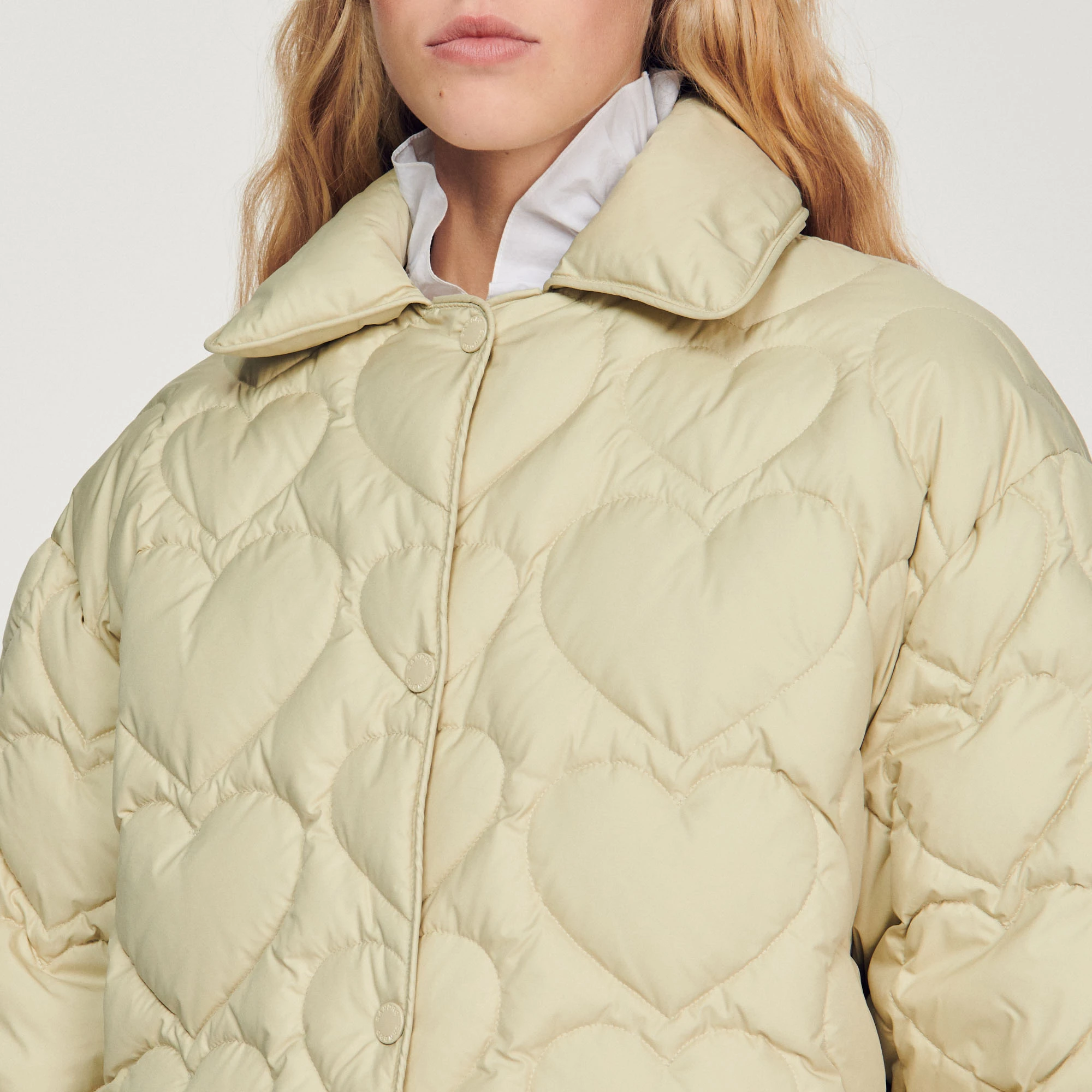 Outlet ???? Sandro Oversized Padded Jacket With Hearts Putty ???? 3 Outlet ???? Sandro Oversized Padded Jacket With Hearts Putty ???? - Image 3