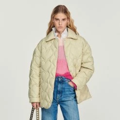 Outlet ???? Sandro Oversized Padded Jacket With Hearts Putty ???? 10 Outlet ???? Sandro Oversized Padded Jacket With Hearts Putty ???? -Sandro Shop Sandro SFPOU00420 17 V 4