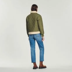 Buy ???? Sandro Padded ???? Coat With A Fur-lined Collar Olive Green ???? 11 Buy ???? Sandro Padded ???? Coat With A Fur-lined Collar Olive Green ???? -Sandro Shop Sandro SFPOU00443 84 V 5