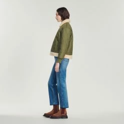 Buy ???? Sandro Padded ???? Coat With A Fur-lined Collar Olive Green ???? 12 Buy ???? Sandro Padded ???? Coat With A Fur-lined Collar Olive Green ???? -Sandro Shop Sandro SFPOU00443 84 V 6