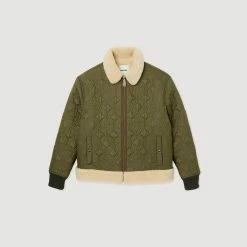 Buy ???? Sandro Padded ???? Coat With A Fur-lined Collar Olive Green ???? 13 Buy ???? Sandro Padded ???? Coat With A Fur-lined Collar Olive Green ???? -Sandro Shop Sandro SFPOU00443 84 V P