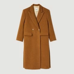 Wholesale ✨ Sandro Straight-cut Brushed Wool ???? Coat Camel ???? -Sandro Shop Sandro SFPOU00484 13 V P