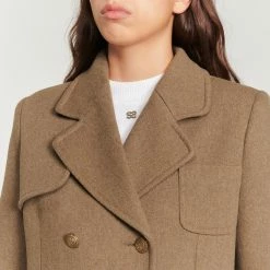 Outlet ???? Sandro Wool Cloth ???? Coat Brown ???? 9 Outlet ???? Sandro Wool Cloth ???? Coat Brown ???? -Sandro Shop Sandro SFPOU00489 G023 V 3