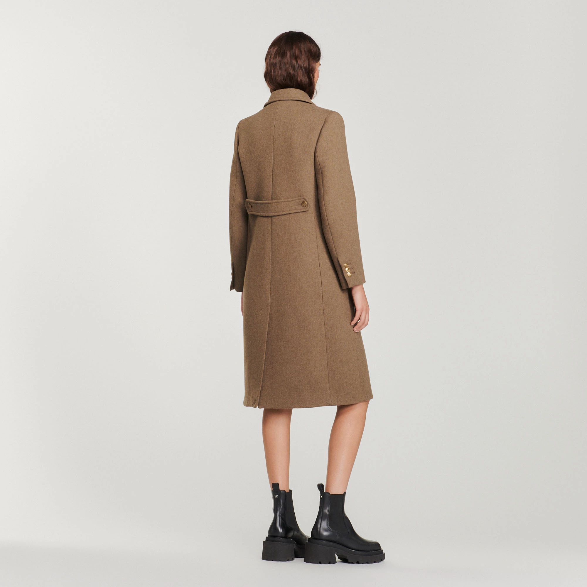 Outlet ???? Sandro Wool Cloth ???? Coat Brown ???? 5 Outlet ???? Sandro Wool Cloth ???? Coat Brown ???? - Image 5