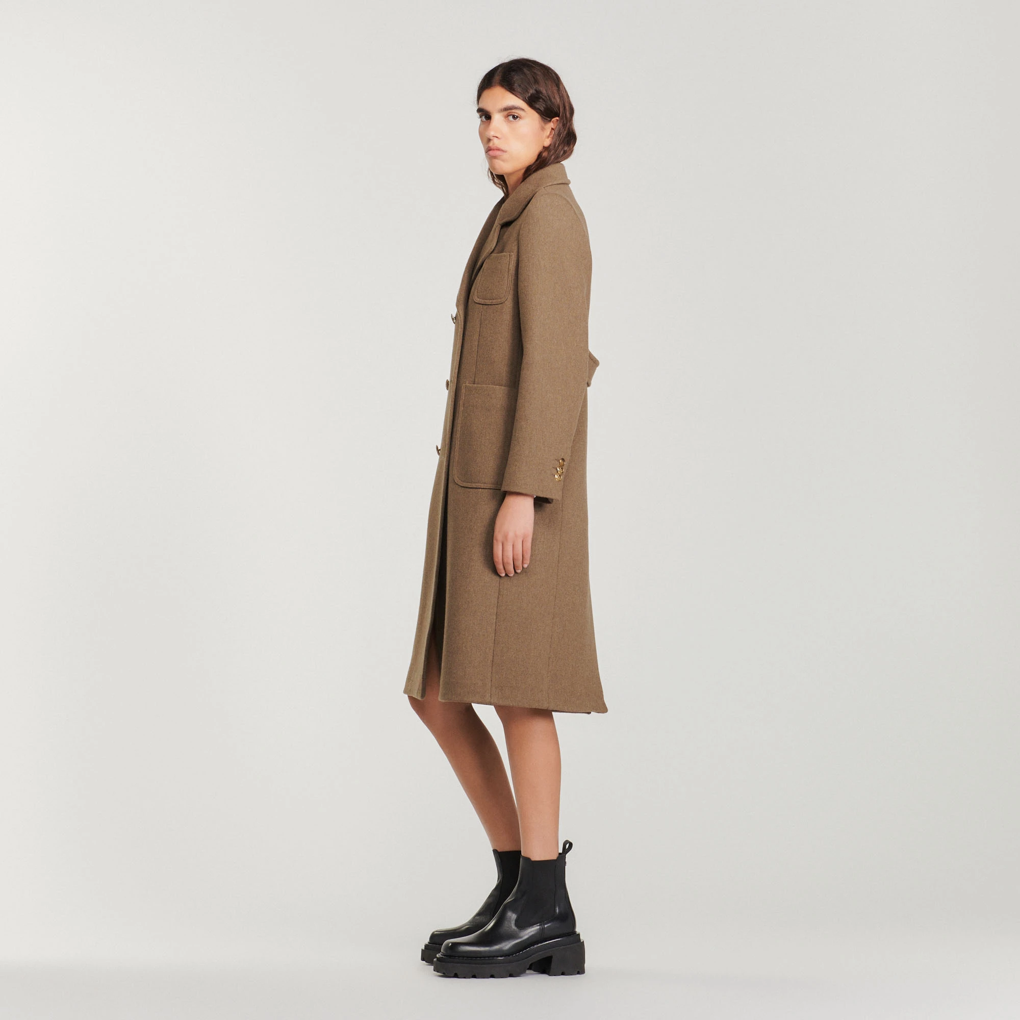 Outlet ???? Sandro Wool Cloth ???? Coat Brown ???? 6 Outlet ???? Sandro Wool Cloth ???? Coat Brown ???? - Image 6