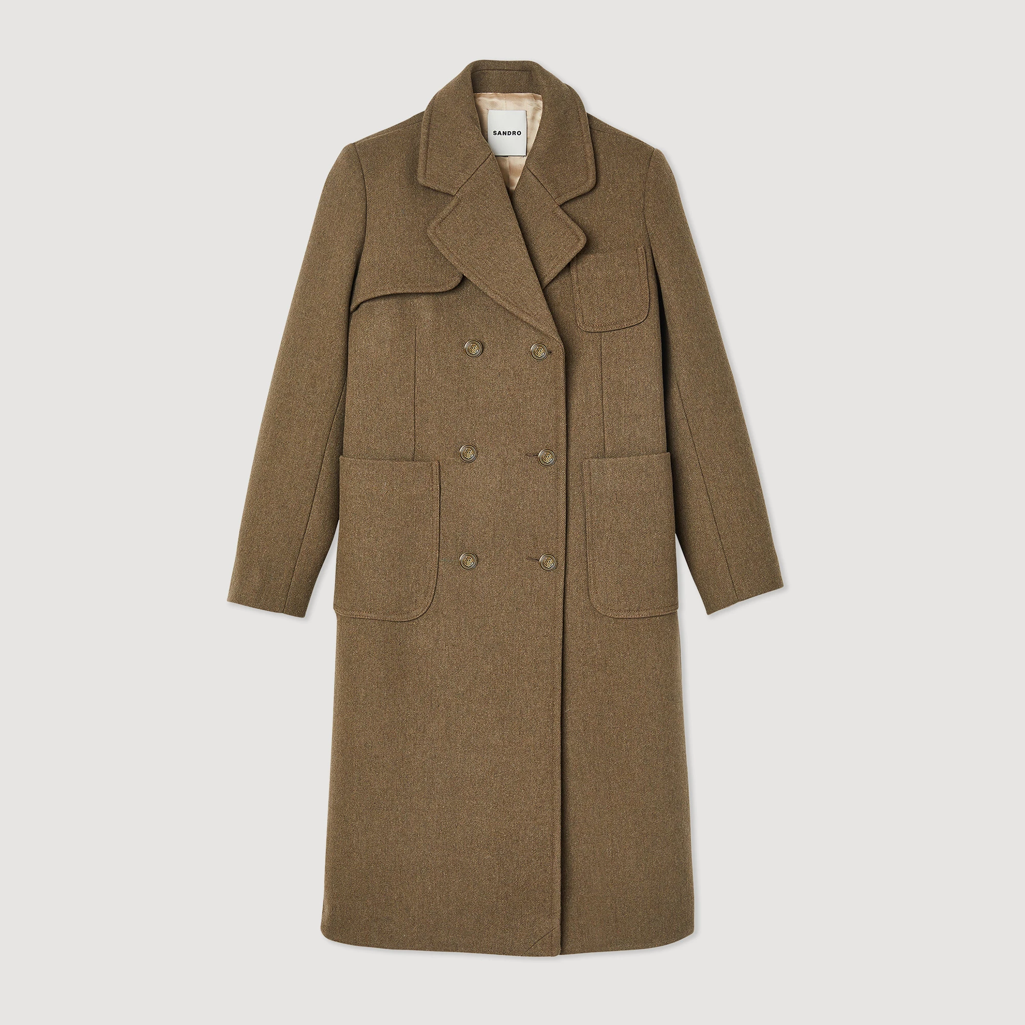 Outlet ???? Sandro Wool Cloth ???? Coat Brown ???? 7 Outlet ???? Sandro Wool Cloth ???? Coat Brown ???? - Image 7