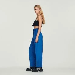 Top 10 ???? Sandro Straight-leg Trousers Electric Blue ???? -Sandro Shop Sandro SFPPA00872 D279 V 6