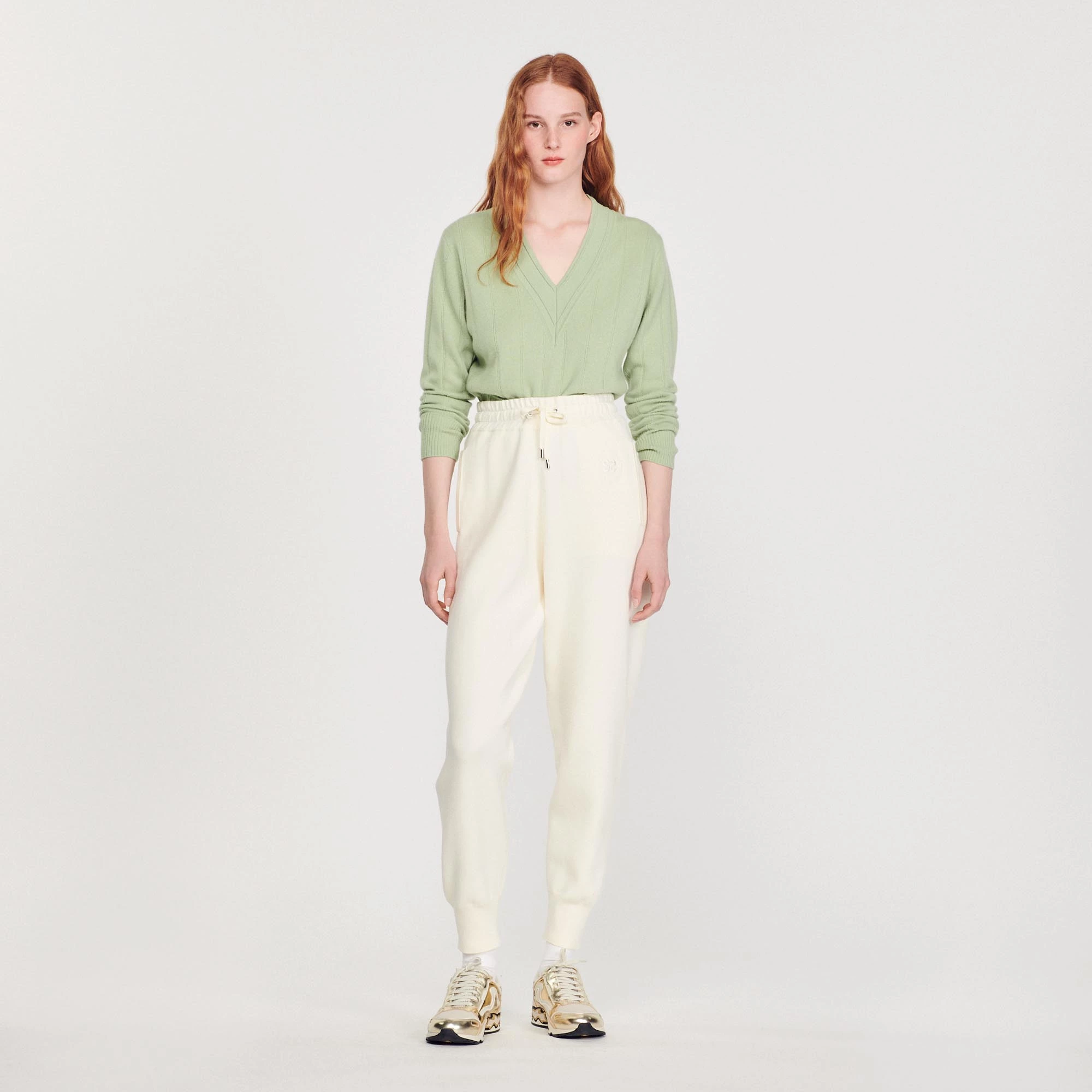 Budget ???? Sandro Knit Jogging Bottoms Ecru ???? 2 Budget ???? Sandro Knit Jogging Bottoms Ecru ???? - Image 2