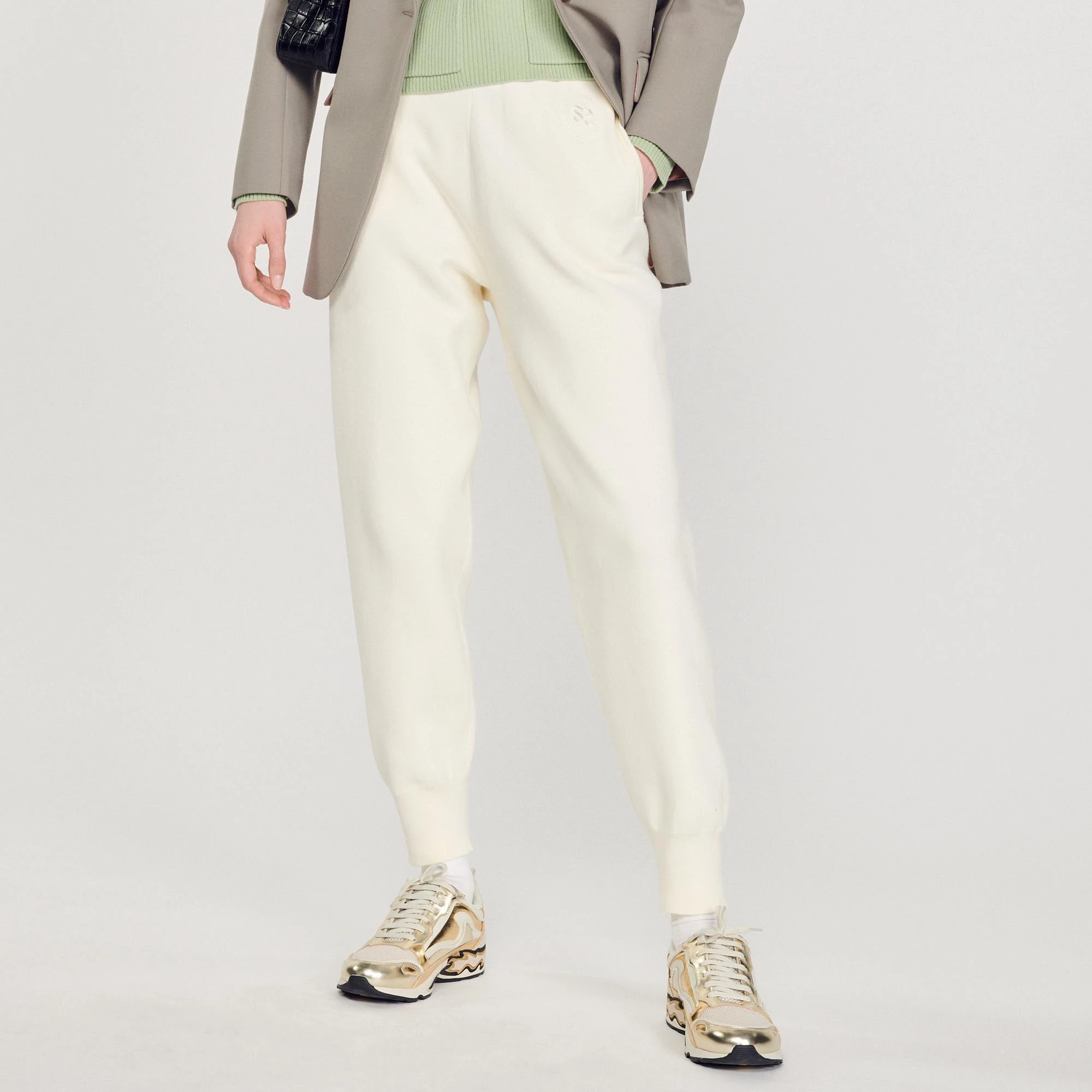 Budget ???? Sandro Knit Jogging Bottoms Ecru ???? 4 Budget ???? Sandro Knit Jogging Bottoms Ecru ???? - Image 4