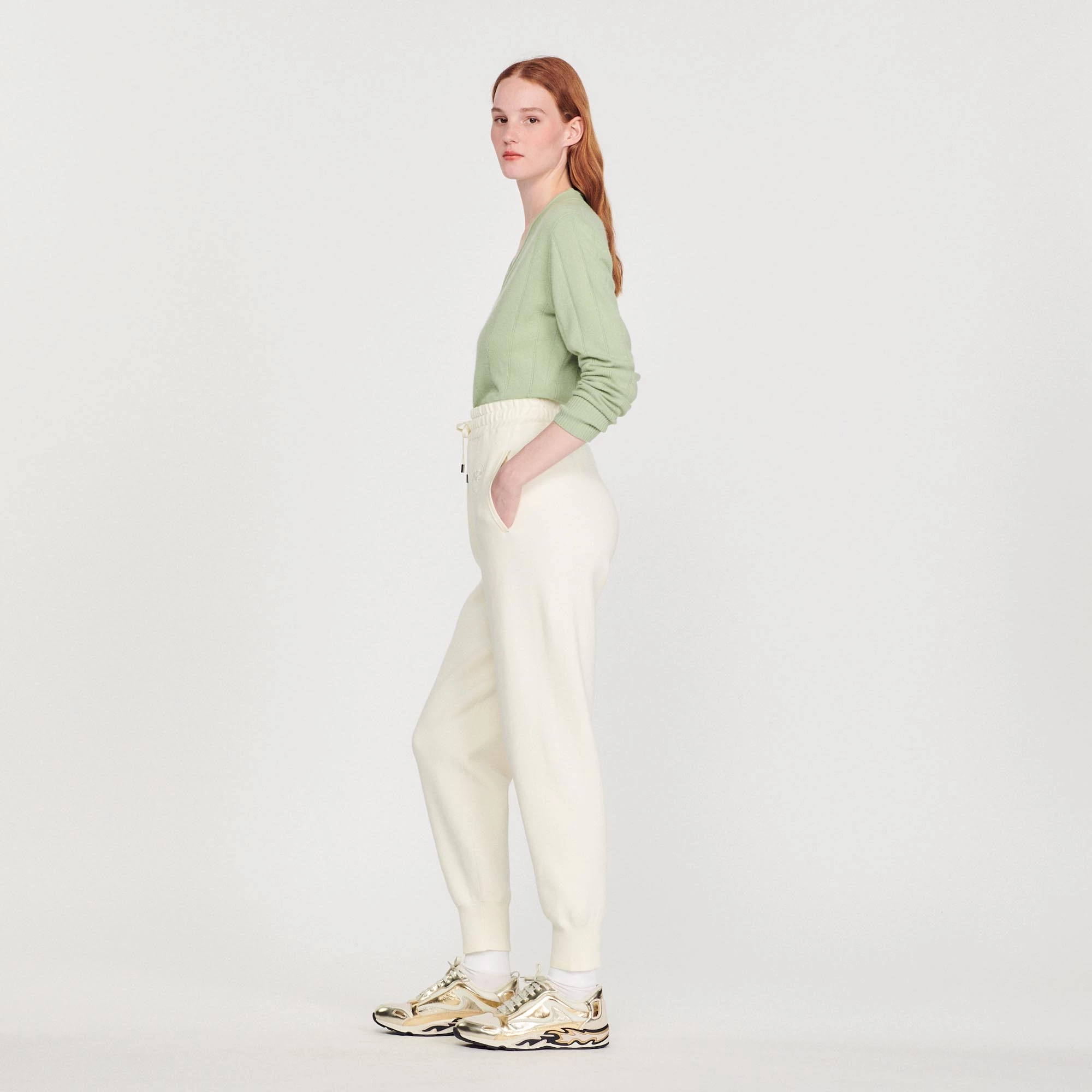 Budget ???? Sandro Knit Jogging Bottoms Ecru ???? 6 Budget ???? Sandro Knit Jogging Bottoms Ecru ???? - Image 6