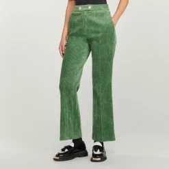 Promo ???? Sandro Corduroy Straight-leg Trousers Olive Green ⌛ 10 Promo ???? Sandro Corduroy Straight-leg Trousers Olive Green ⌛ -Sandro Shop Sandro SFPPA00992 802 V 4