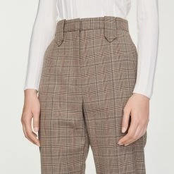Flash Sale ???? Sandro Straight-leg Checked Trousers Brown ???? 9 Flash Sale ???? Sandro Straight-leg Checked Trousers Brown ???? -Sandro Shop Sandro SFPPA00996 G023 V 3