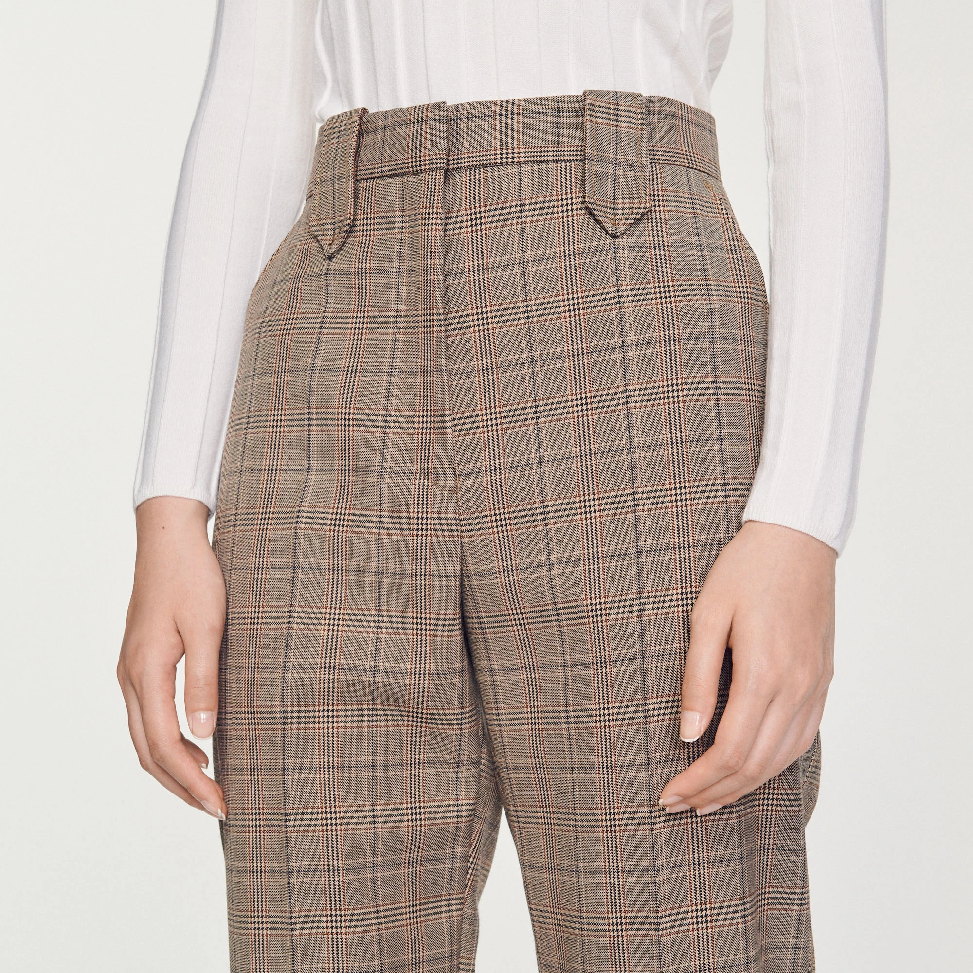 Flash Sale ???? Sandro Straight-leg Checked Trousers Brown ???? 3 Flash Sale ???? Sandro Straight-leg Checked Trousers Brown ???? - Image 3