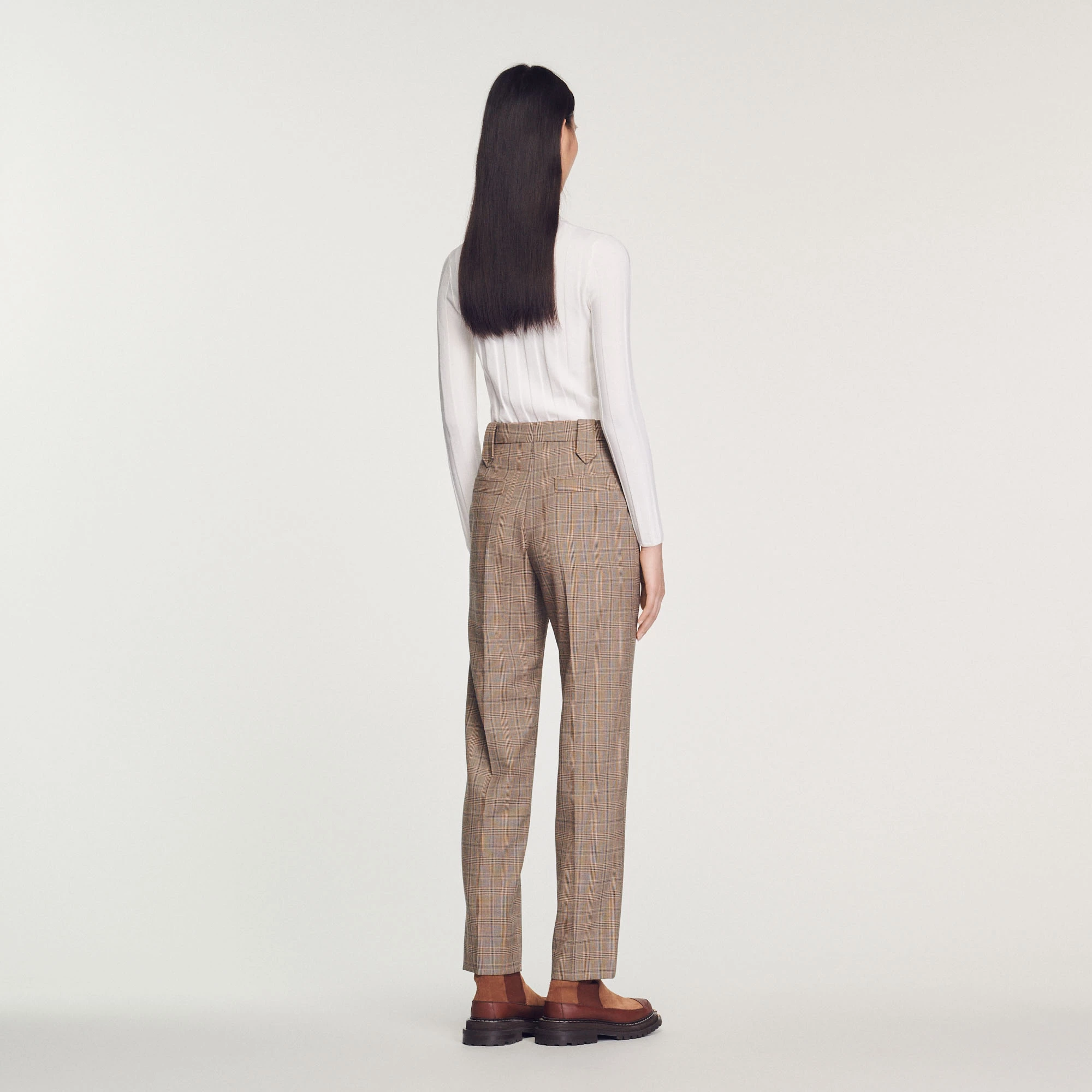 Flash Sale ???? Sandro Straight-leg Checked Trousers Brown ???? 5 Flash Sale ???? Sandro Straight-leg Checked Trousers Brown ???? - Image 5