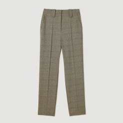 Flash Sale ???? Sandro Straight-leg Checked Trousers Brown ???? 13 Flash Sale ???? Sandro Straight-leg Checked Trousers Brown ???? -Sandro Shop Sandro SFPPA00996 G023 V P