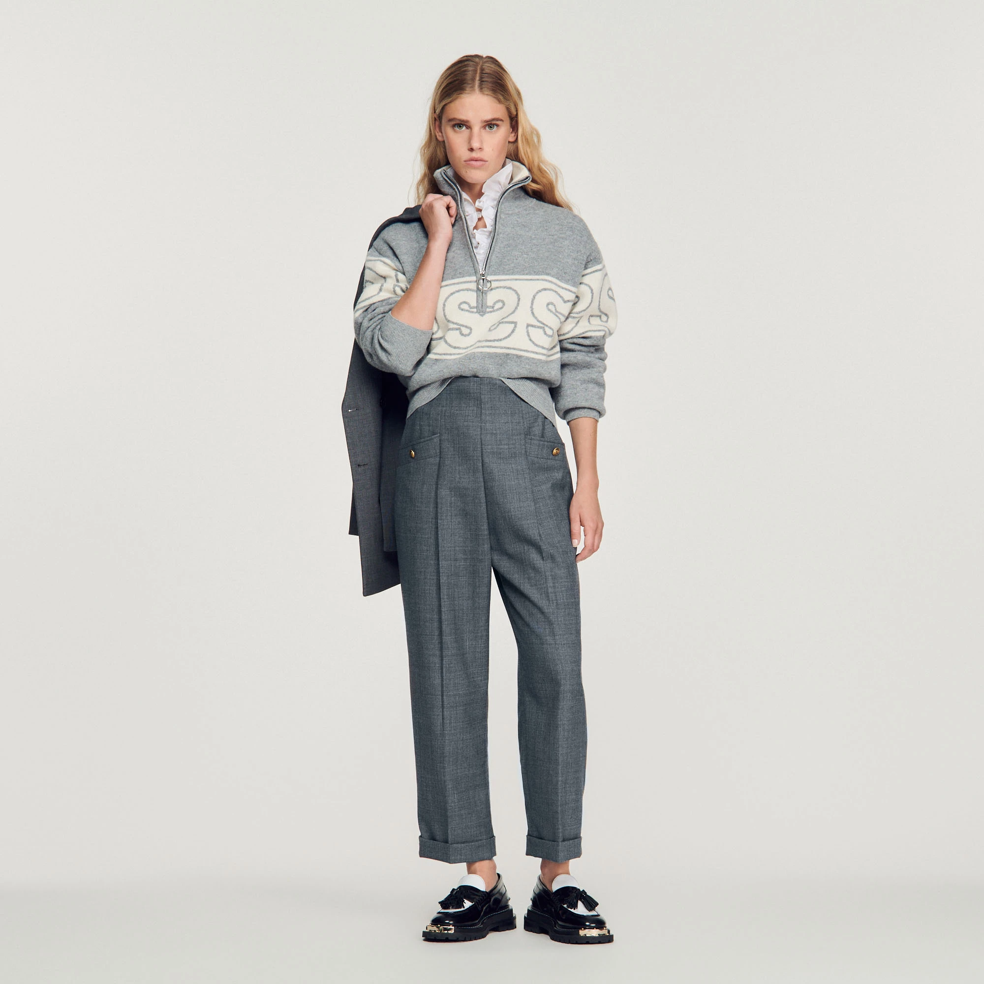 Coupon ???? Sandro High-waisted Trousers Dark Grey ???? 1 Coupon ???? Sandro High-waisted Trousers Dark Grey ????