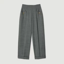 Coupon ???? Sandro High-waisted Trousers Dark Grey ???? 13 Coupon ???? Sandro High-waisted Trousers Dark Grey ???? -Sandro Shop Sandro SFPPA01022 240 V P