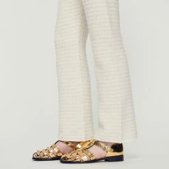 Brand new ???? Sandro Tweed Trousers Ecru ???? -Sandro Shop Sandro SFPPA01084 11 V 4