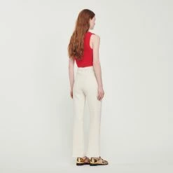 Brand new ???? Sandro Tweed Trousers Ecru ???? -Sandro Shop Sandro SFPPA01084 11 V 5