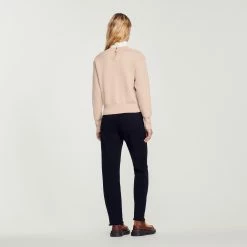 Outlet ???? Sandro Sweater With Contrasting Ruffled Collar Beige ???? 11 Outlet ???? Sandro Sweater With Contrasting Ruffled Collar Beige ???? -Sandro Shop Sandro SFPPU00812 16 V 5