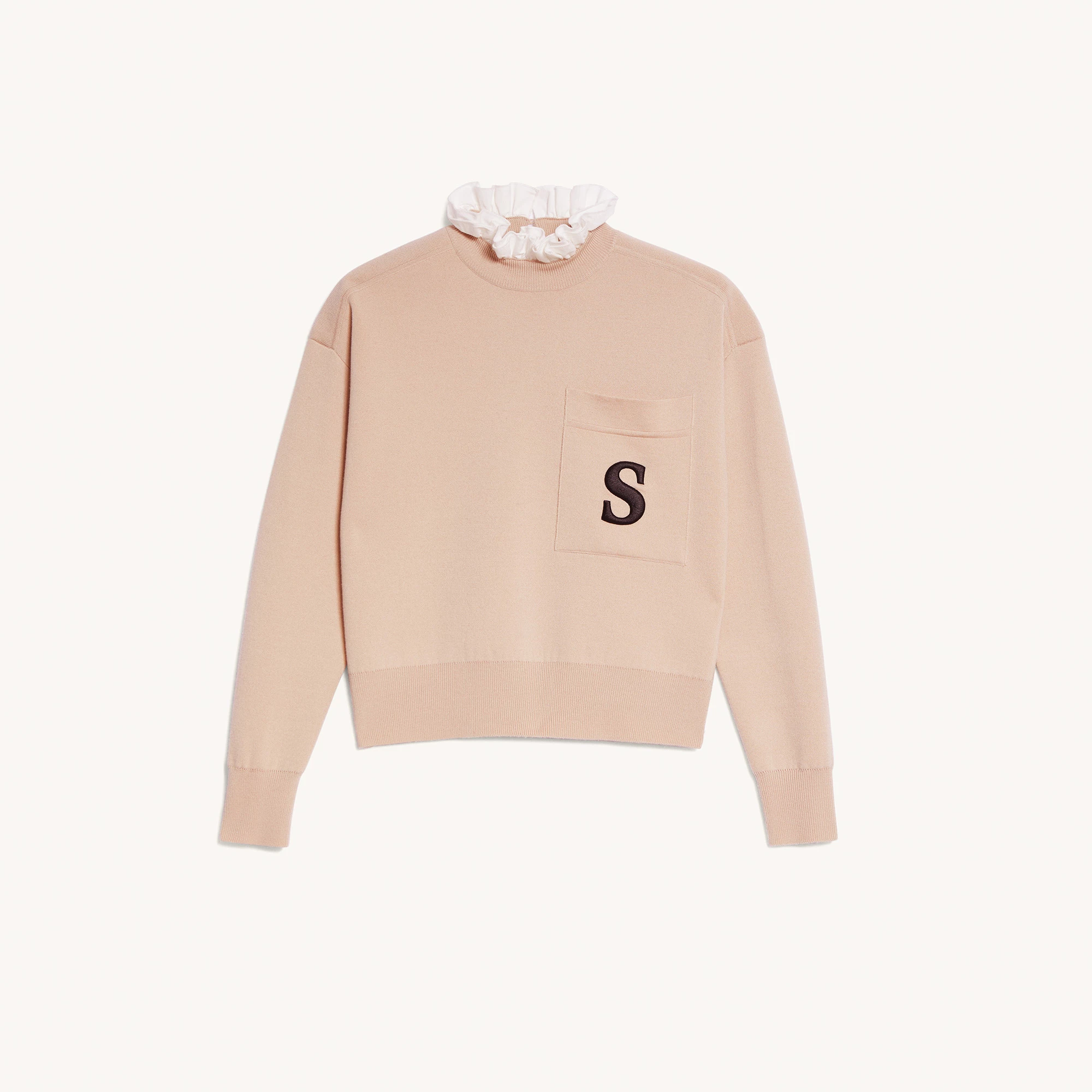 Outlet ???? Sandro Sweater With Contrasting Ruffled Collar Beige ???? 7 Outlet ???? Sandro Sweater With Contrasting Ruffled Collar Beige ???? - Image 7