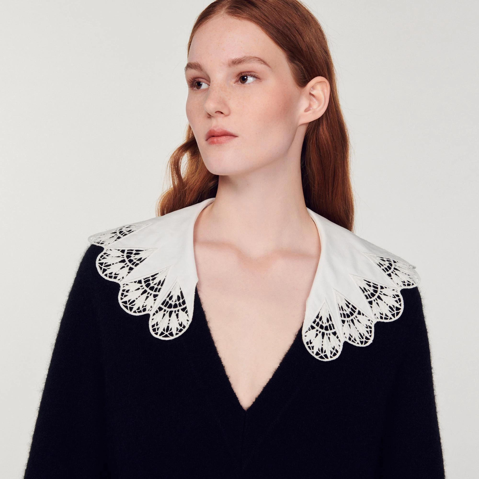 Discount ✔️ Sandro Poplin Collar Sweater Black ???? 3 Discount ✔️ Sandro Poplin Collar Sweater Black ???? - Image 3