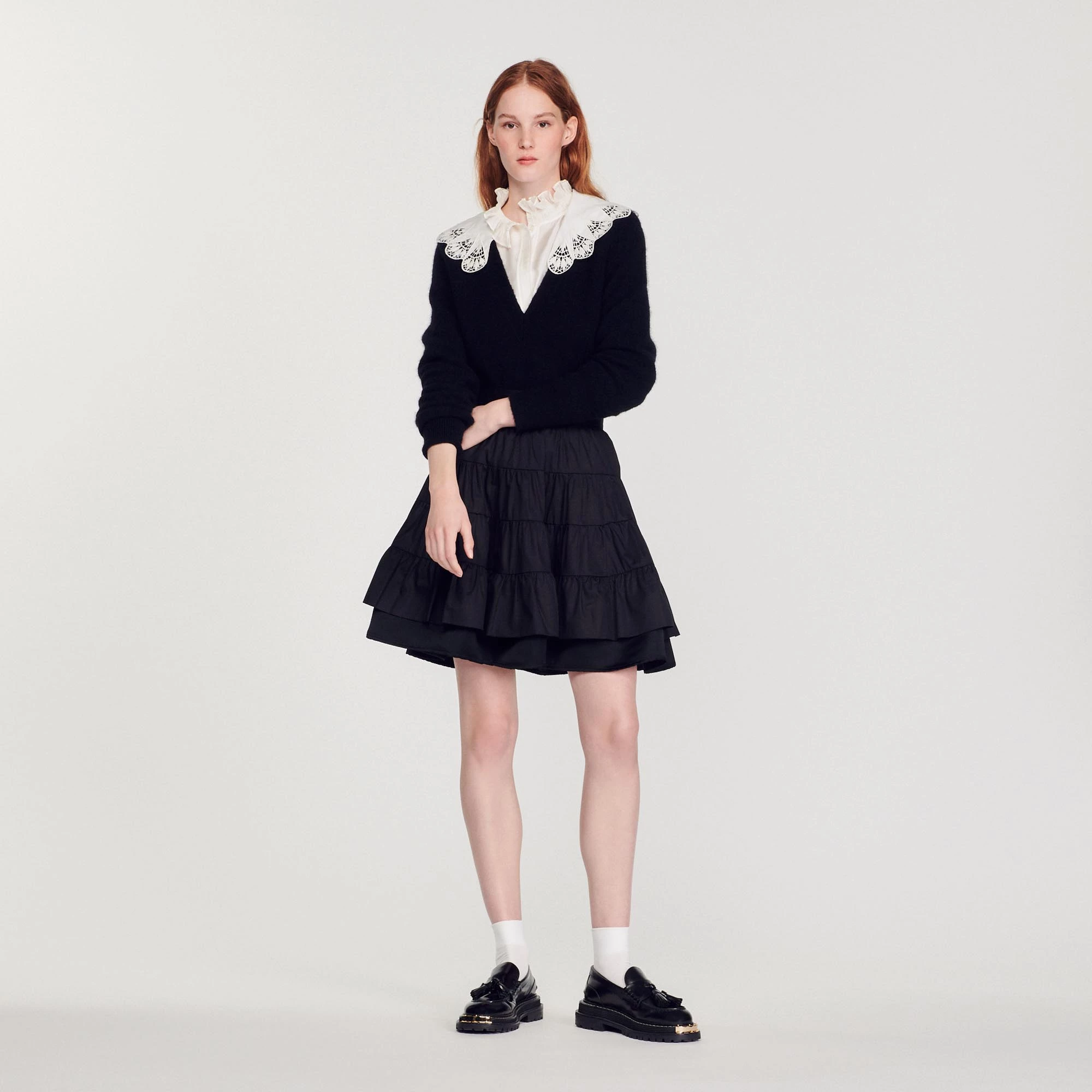 Discount ✔️ Sandro Poplin Collar Sweater Black ???? 4 Discount ✔️ Sandro Poplin Collar Sweater Black ???? - Image 4