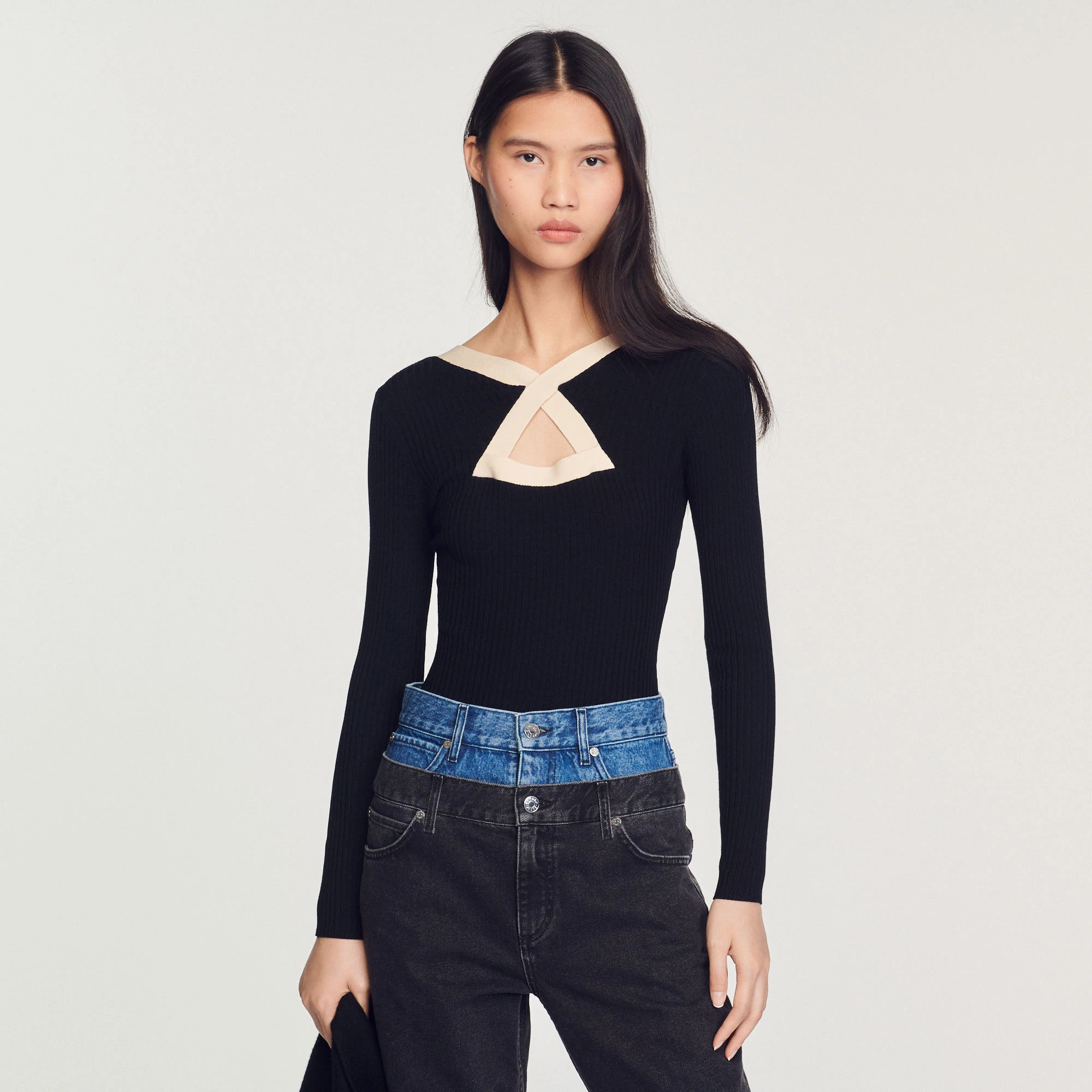 New ???? Sandro Long-sleeved Bodysuit Black ???? 1 New ???? Sandro Long-sleeved Bodysuit Black ????