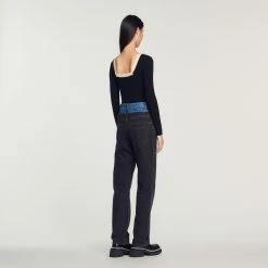 New ???? Sandro Long-sleeved Bodysuit Black ???? 11 New ???? Sandro Long-sleeved Bodysuit Black ???? -Sandro Shop Sandro SFPPU01543 20 V 5