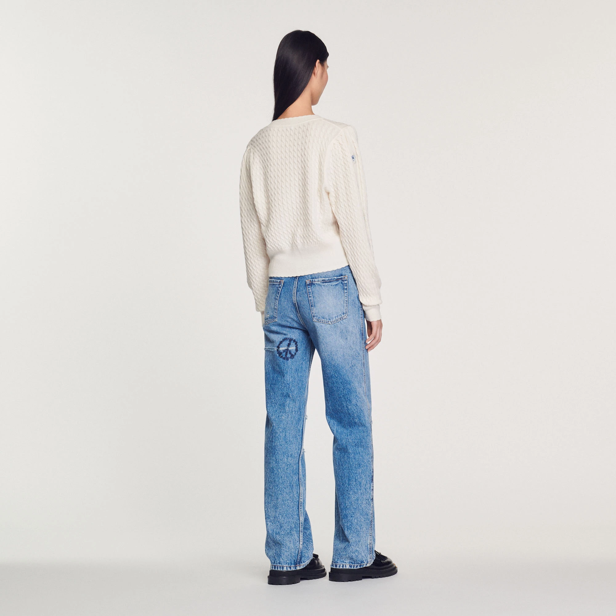 Best Pirce ???? Sandro Embroidered Knit Sweater Ecru ???? 5 Best Pirce ???? Sandro Embroidered Knit Sweater Ecru ???? - Image 5