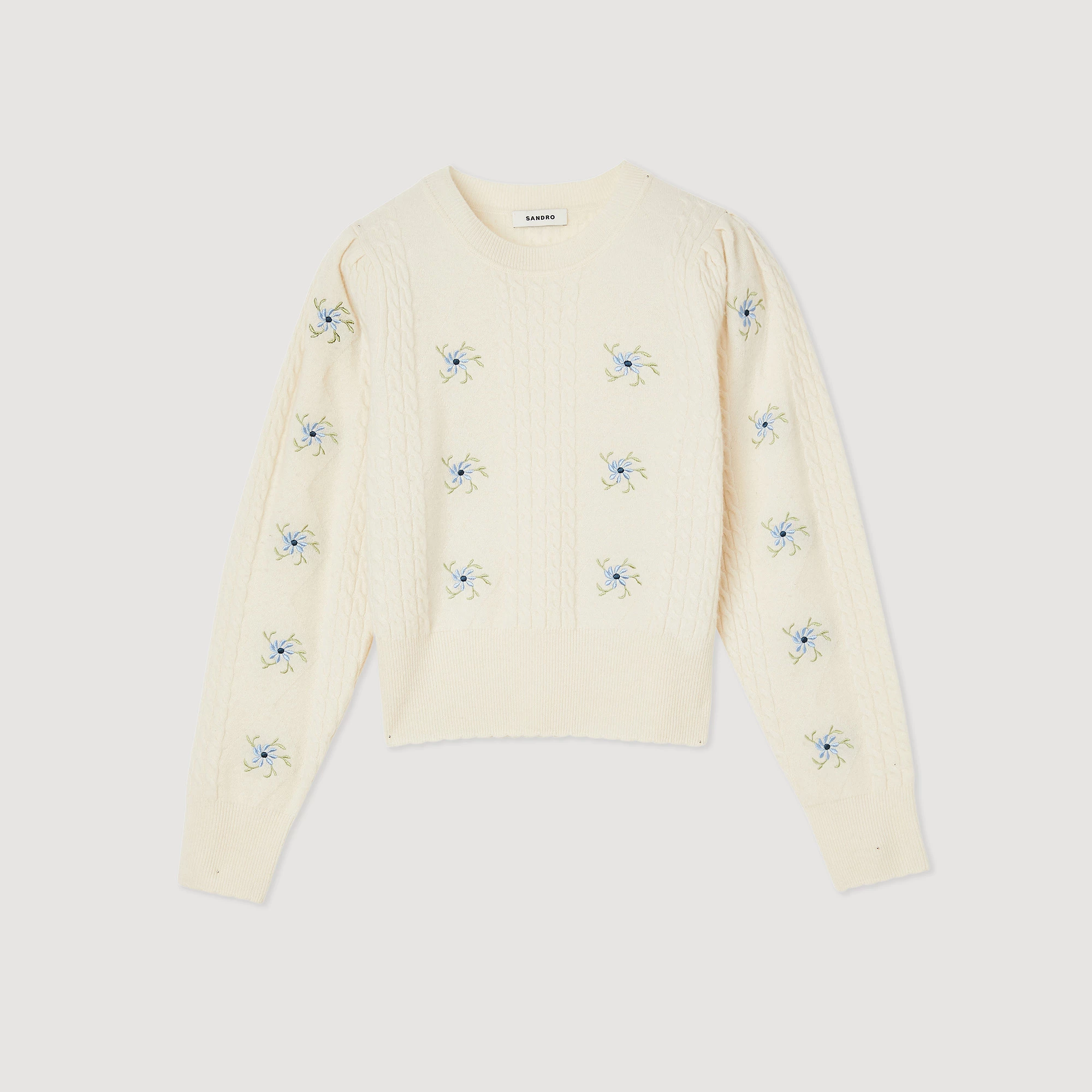 Best Pirce ???? Sandro Embroidered Knit Sweater Ecru ???? 7 Best Pirce ???? Sandro Embroidered Knit Sweater Ecru ???? - Image 7