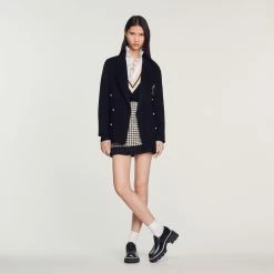 Promo ✨ Sandro Sweater With Contrasting V-neck Black ???? 10 Promo ✨ Sandro Sweater With Contrasting V-neck Black ???? -Sandro Shop Sandro SFPPU01552 20 V 4