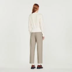 Outlet ???? Sandro Knitted V-neck Sweater Ecru ???? 11 Outlet ???? Sandro Knitted V-neck Sweater Ecru ???? -Sandro Shop Sandro SFPPU01557 11 V 5